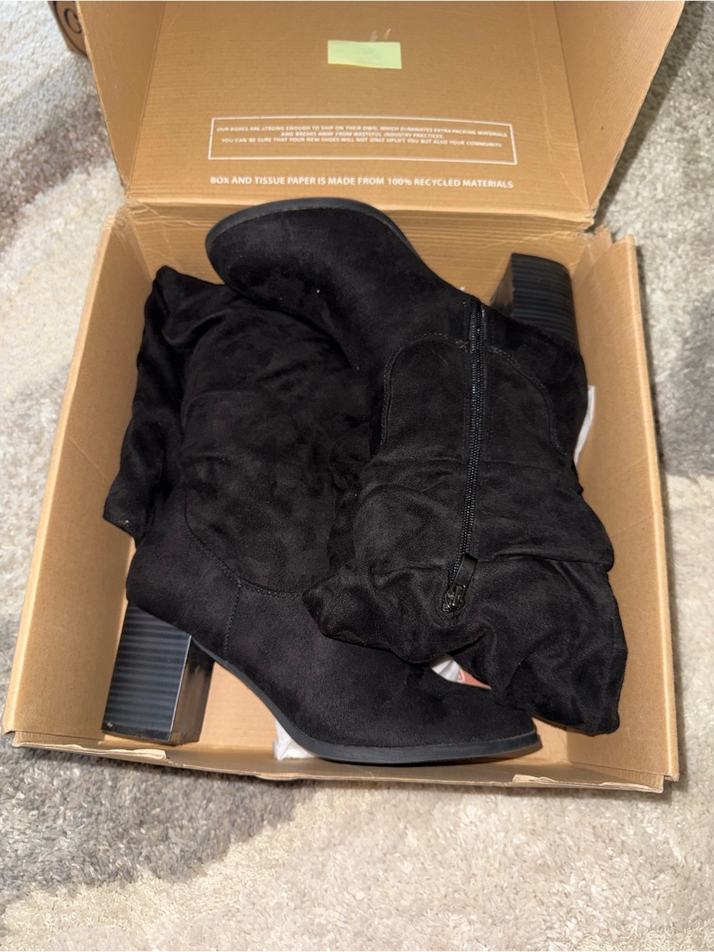 Journee Collection Aneil Black Knee High Boots Size 9 M XWC Extra Wide Calf NIB - Picture 5 of 9